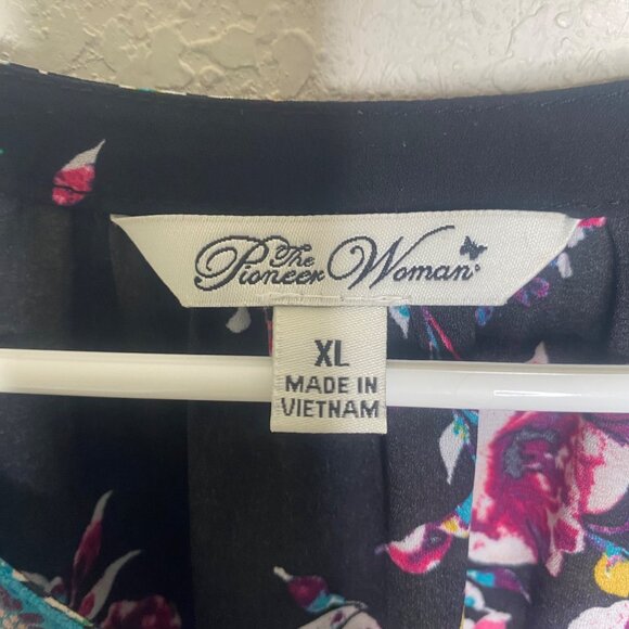 The Pioneer Woman‎ Boho Blouse  XL Floral Long Sleeves Peasant Flowy Lightweight - Picture 2 of 11